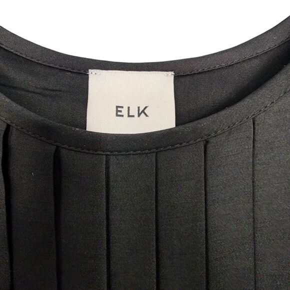Elk the Label Tekstur Black Pleated High Low Maxi dress Sleeveless US 6 - Picture 5 of 9